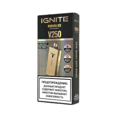 Электронная сигарета Ignite V250 Gold 25000 - Banana Ice (Банан лёд)