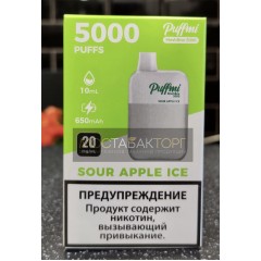 Электронная сигарета Паффми Кислое Яблоко Лёд 5000 затяжек (PUFFMI MeshBox)