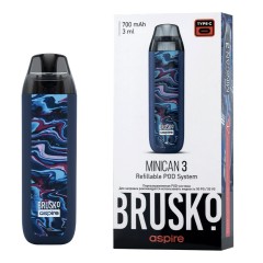 Перезаправляемая Под-Система Бруско Миникан 3 (Brusko Minican 3) 700 mah, Тёмно Синий Флюид