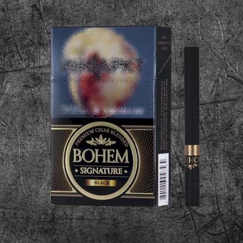 Сигариллы Бохем Сигнэчер Блэк Кинг Сайз (Bohem Signature Black) Сигариллы классические крепостью 4 мг , формата Кинг Сайз